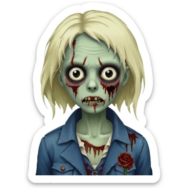 parisian zombie woman sticker