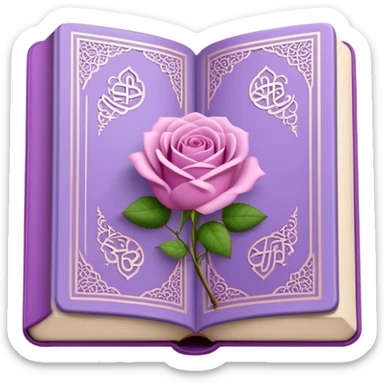 Light purple Quran with rose  sticker