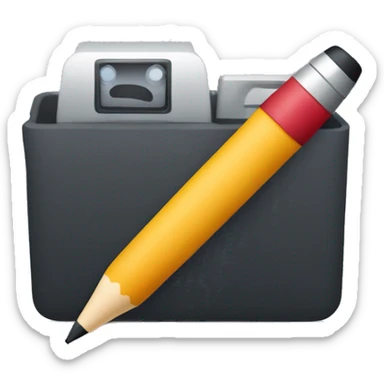 A simple favicon design with a video camera icon on the left and a writing pen on the right, combining the concepts of video and writing. Minimalist, with a clean and modern look. sticker
