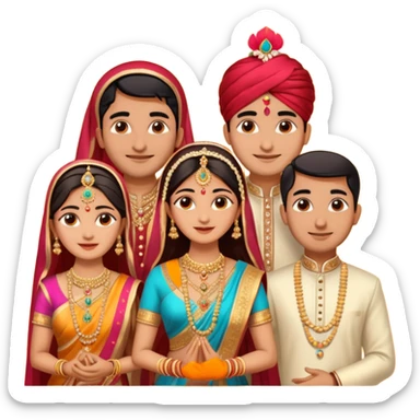 Indian wedding 2 couples  sticker
