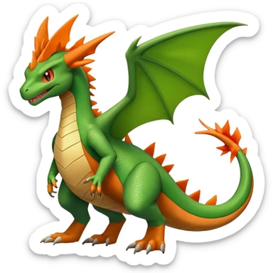 Sceptile-Charizard-Flygon-Fakémon-hybrid-creature (full body)  sticker