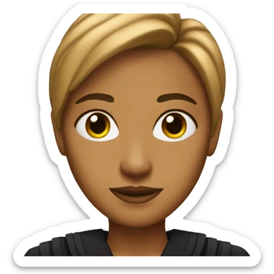 Tan woman with straight hair in judge outfit sticker