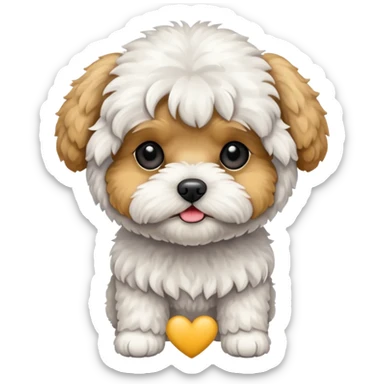 maltipoo white a little bit dirty  sticker