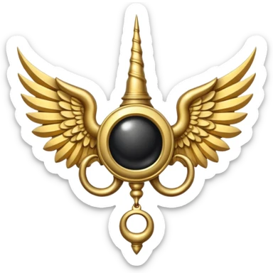 holy emblem with black wings with horn sticker