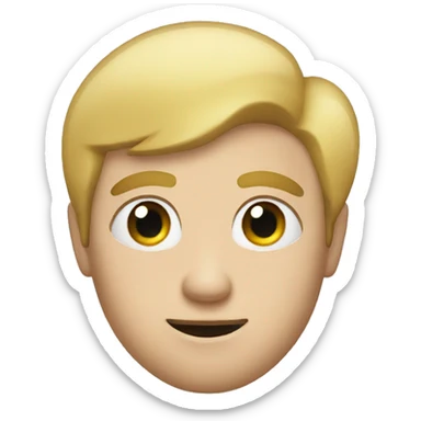 A man with crooked eyes and blond hair who flies to the moon sticker