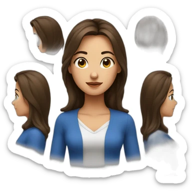 Femme, brune, aux yeux bleus qui fume sticker