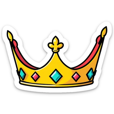 fancy king's crown with gems sticker