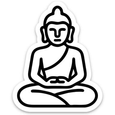 icon on the theme of yoga Buddha classes.  sticker