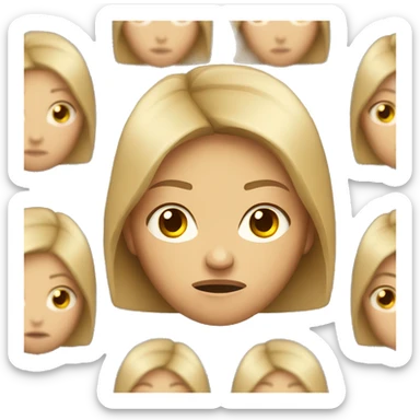 angry woman white tanned skin brown to blond hair  sticker