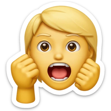 Emoji biting fist sticker