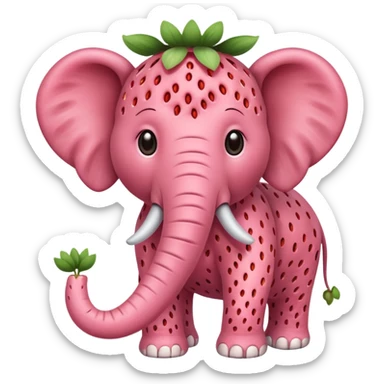 Elefante de fresa sticker