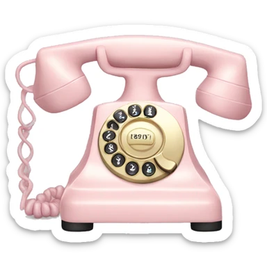 pale pink vintage telephone  sticker