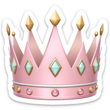 White and pastel pink crown sticker