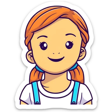 girl with braces smiling  sticker