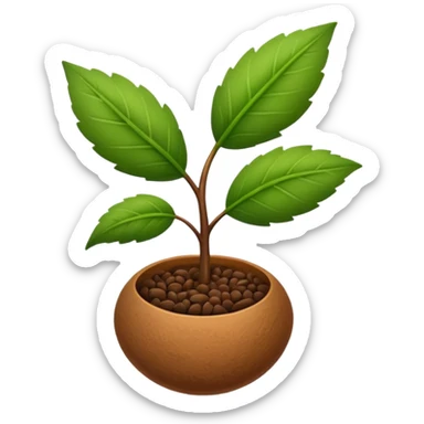 ein kleiner samen, aus dem ein grüner zweig wächst sticker