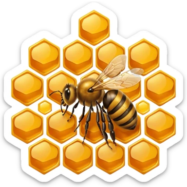 honeycomb with a bee sticker