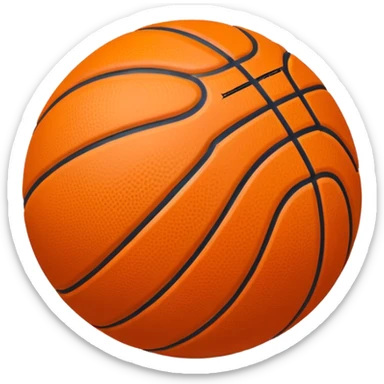 basketball ball object icon, glossy texture, clean seams, 3D cartoon, mobile game icon style, centered, soft shadow, clean background, no text, no watermark sticker