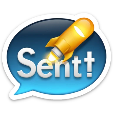 animated gif the word "Sent!" sticker