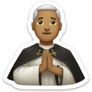 sacerdote piel blanca túnica negra crucifijo en la mano sticker