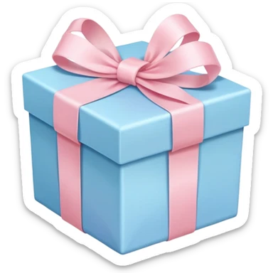 pastel colored gift box with ribbon, soft pastel colors sticker