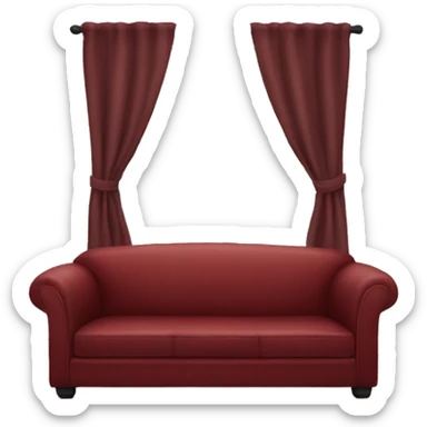 Dark red couch cozy sticker