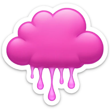 Hot pink cloud with rain  sticker