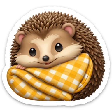 hedgehog in pajama curled up sticker