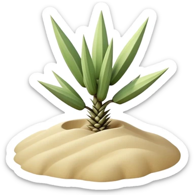 generate realistic detailed yucca in 3d style with sand  sticker