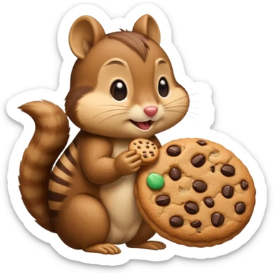 side view of this iphone chipmunk emoji eating cookie sweetly ; 🍪 use the SAME iphone ios cookies / chipmunk sticker
