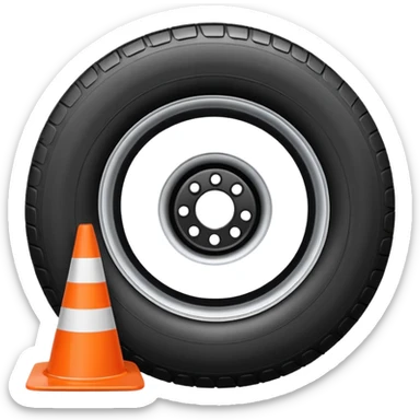 Jeep Wrangler with an all-white traffic cone flattened under the tire, emoji style sticker