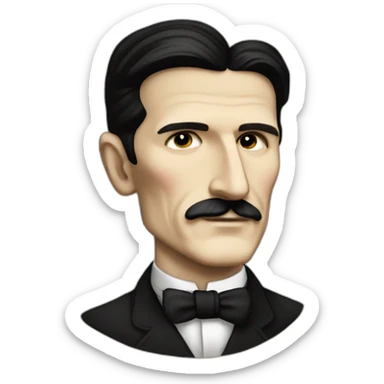Nikola Tesla with the Israeli flag in the background  sticker