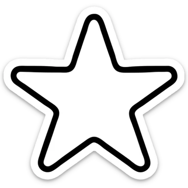 Simple sea star with five arms sticker