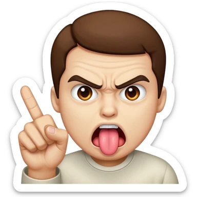 Angry showing tongue and putting a finger akanbe あかんべえ sticker