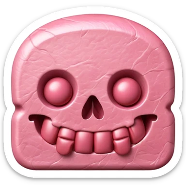 kawaii skull EMOJI made of SPAM MEAT sticker