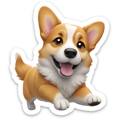 Corgi clinging to the sky sticker