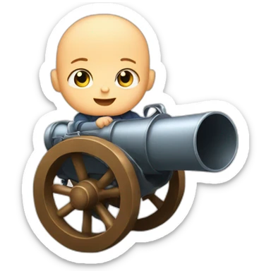 baby shot out of a cannon sticker