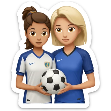 female soccer mentor giving tips to a young soccer player sticker