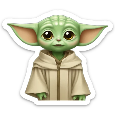baby yoda at his university graduation sticker