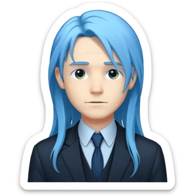 ethereal-pastel-transparent-translucent-gorgeous-spectral-dark-greyish-blue-whitish-gloomy-man-with-blue-long-hair-with-a-beautiful-black-suit sticker