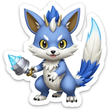 Gatomon-Pteromon-Electrike-Skiddo-fusion sticker