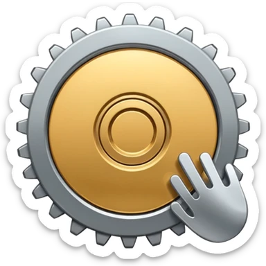 settings gear icon for site navigation. sticker