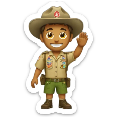 Scouts haciendo el saludo scouts sticker
