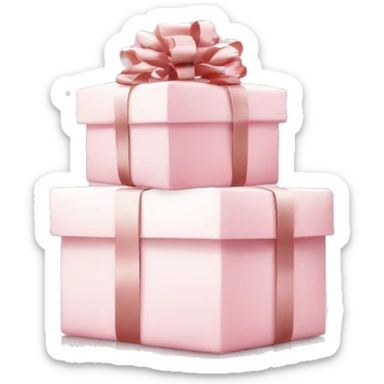 Light pink Christmas gifts under a white Christmas tree  sticker