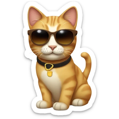 Cat with sunglasses sticker