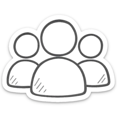 group of people, sketchy lines, suitable for UI sticker