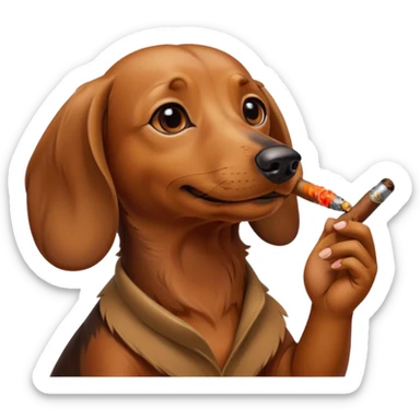 A daschund smoking sticker