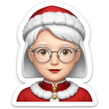 female Santa Claus with glasses whith short hair sticker