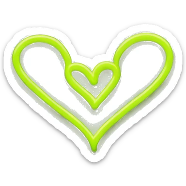 Neon chartreuse heart sticker