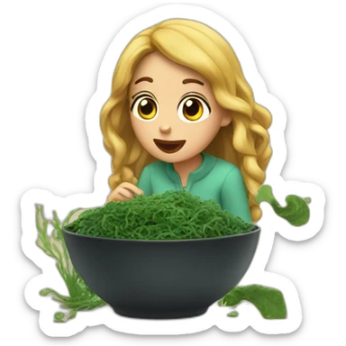 Girl watching netflix eating seaweed sticker