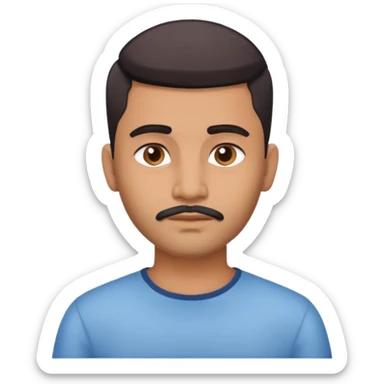 Indian man 25 years old fade hair cut no mustache sticker